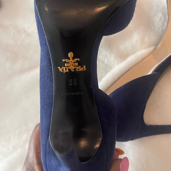 Sophisticated Prada  suede and shiny stilettos pointy toe85M - Picture 4 of 11